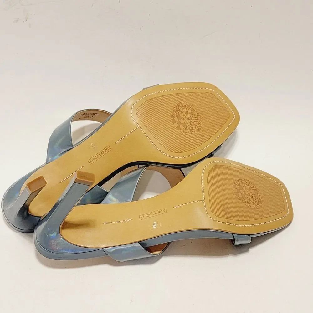 Vince Camuto Brisstol Strappy Square Toe Blue Iridescent Sandal Size 11 NEW